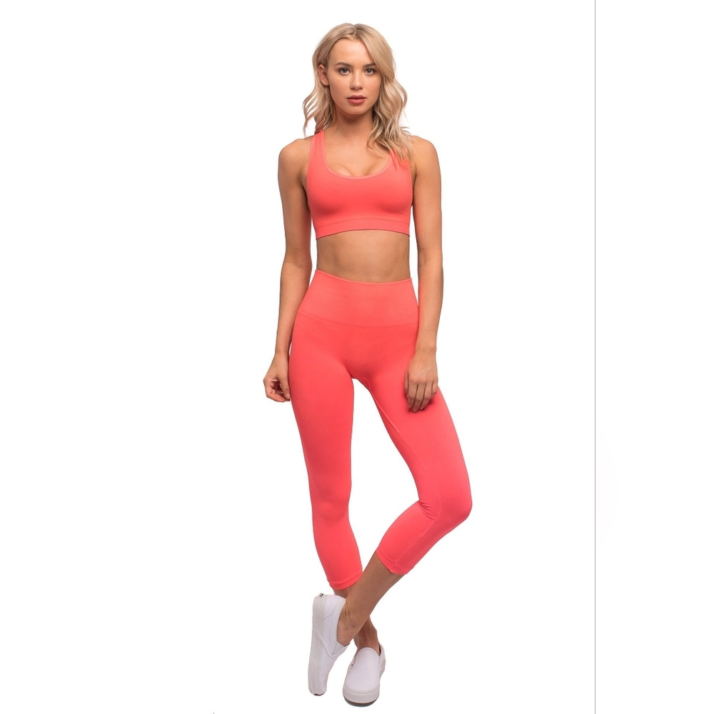 T.La By Morgan Stewart Coral Cropped Leggings